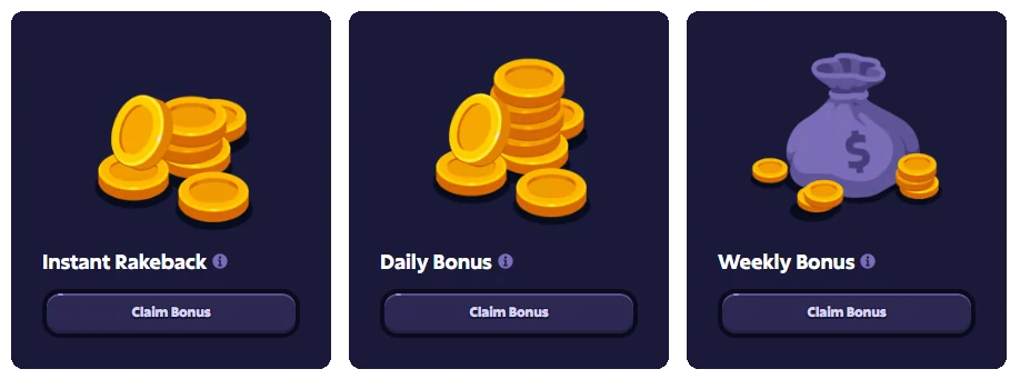 Rakeback and Daily Bonuses at Roobet