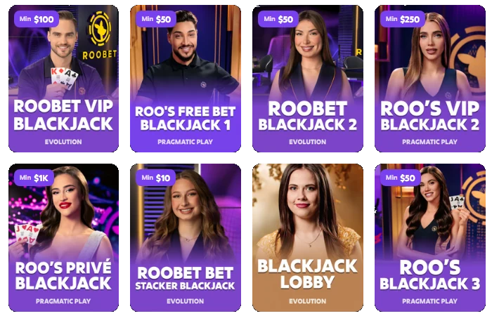Roobet Blackjack Lobby
